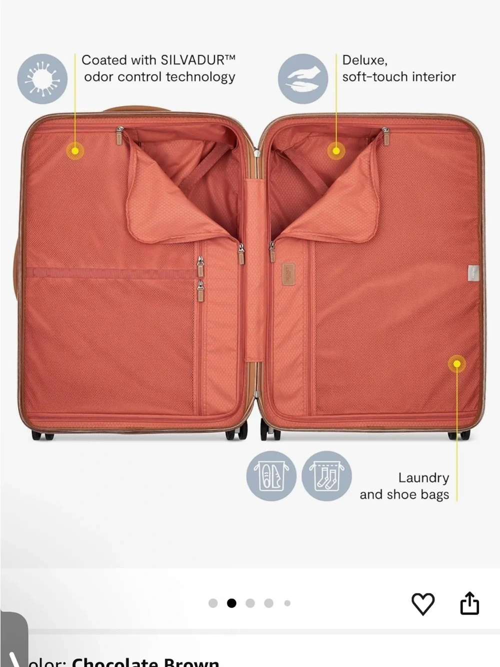 New DELSEY PARIS 2 Piece Set (20”Carry On + 28” Check Luggage)